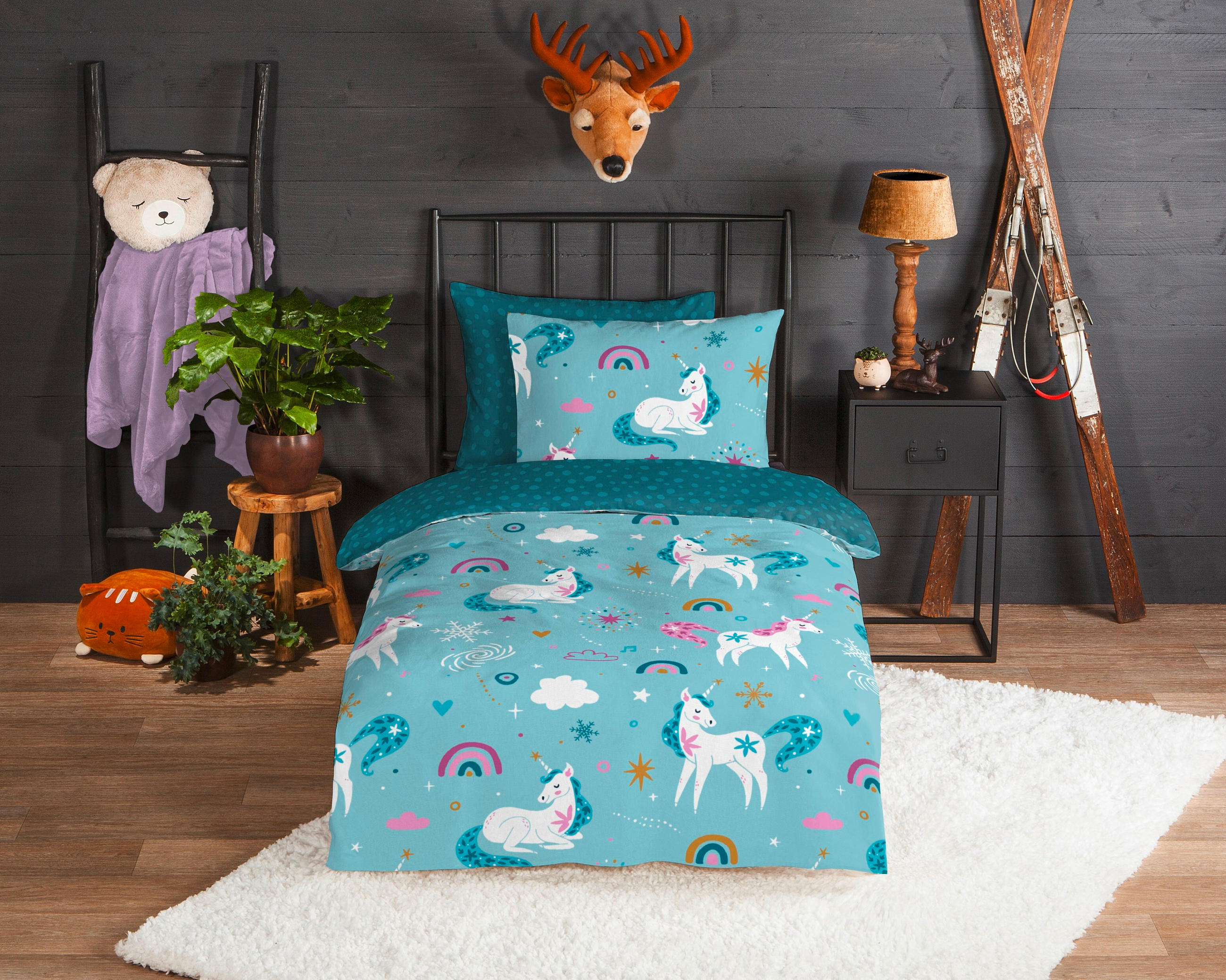 KINDERBETTWÄSCHE 140/200 cm  - Blau, Trend, Textil (140/200cm)