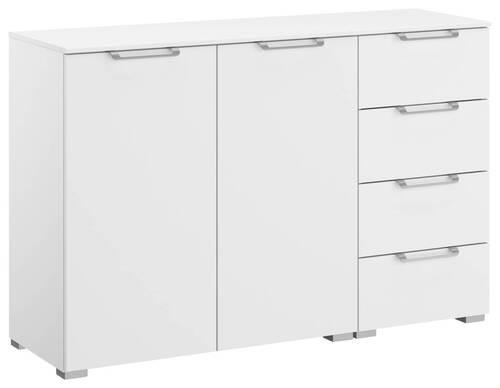 SIDEBOARD 120/81/42 cm  in Weiß  - Silberfarben/Alufarben, Design, Holzwerkstoff/Kunststoff (120/81/42cm) - Novel