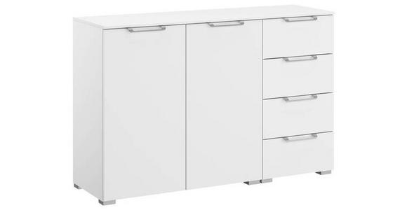 SIDEBOARD 120/81/42 cm in Weiß - Silberfarben/Alufarben, Design, Holzwerkstoff/Kunststoff (120/81/42cm) - Novel