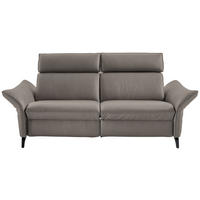 2,5-SITZER  in Echtleder Graubraun  - Anthrazit/Graubraun, Design, Leder/Metall (194/94/95cm) - Himolla