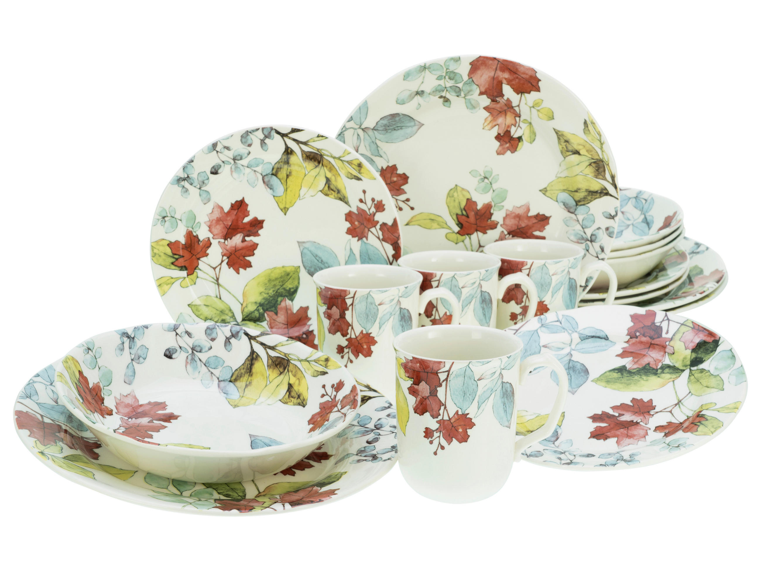 KOMBINOVANÝ SERVIS, 16-dielne, pórovina - viacfarebná, keramika (33/31/31cm) - Creatable