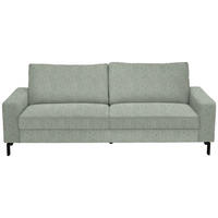 3-SITZER-SOFA in Flachgewebe Platinfarben  - Platinfarben/Schwarz, Design, Textil/Metall (218/86/97cm) - Hom`in