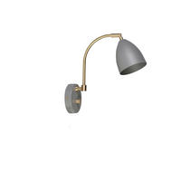VÄGGLAMPA Deluxe 10,5/22,7/28,3 cm   - mässingsfärgad/grå, Klassisk, metall (10,5/22,7/28,3cm) - Belid