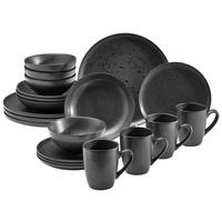 KOMBISERVICE Black Pearl 20-teilig  - Schwarz, Design, Keramik - Novel