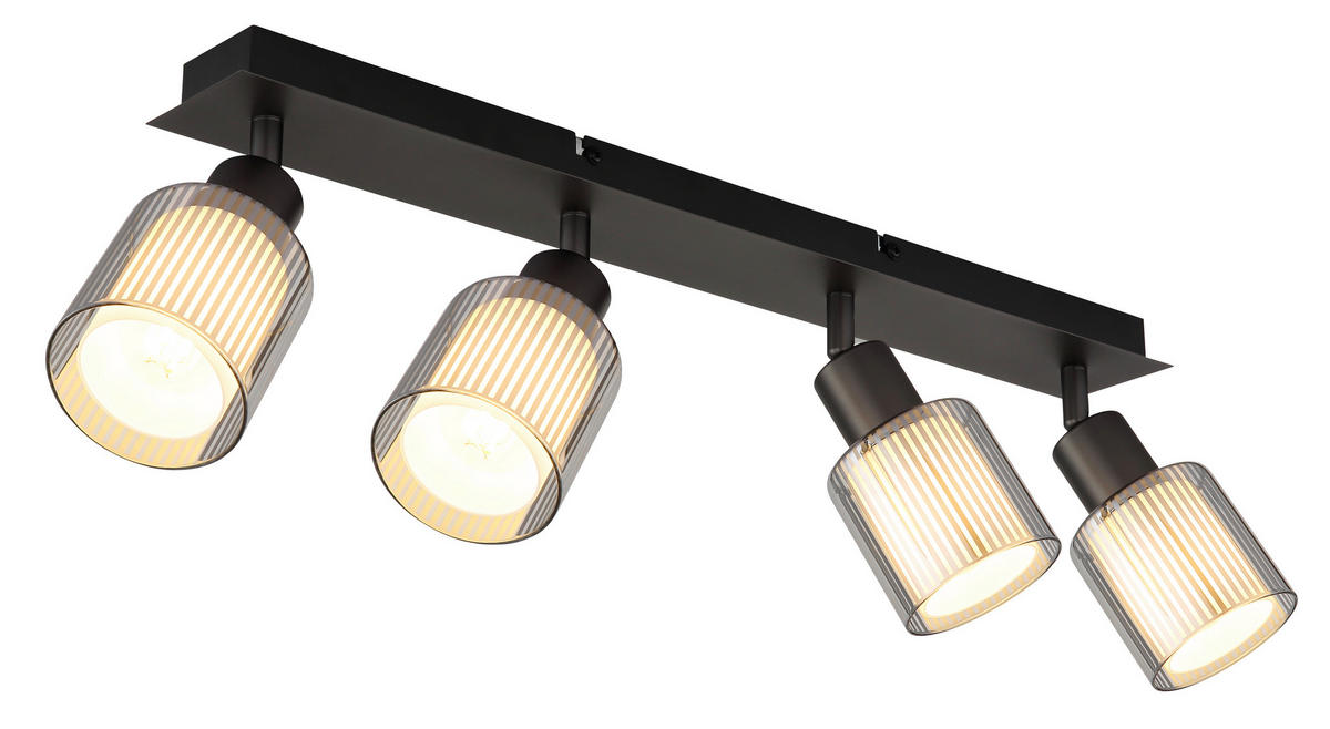 STRAHLER 56/8/18,6 cm   - Schwarzchrom/Weiß, Basics, Glas/Metall (56/8/18,6cm) - Globo