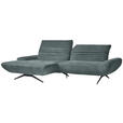 ECKSOFA  in Bouclé Graublau  170-195/280 cm  - Graublau/Schwarz, Design, Textil/Metall (170-195/280cm) - Dieter Knoll
