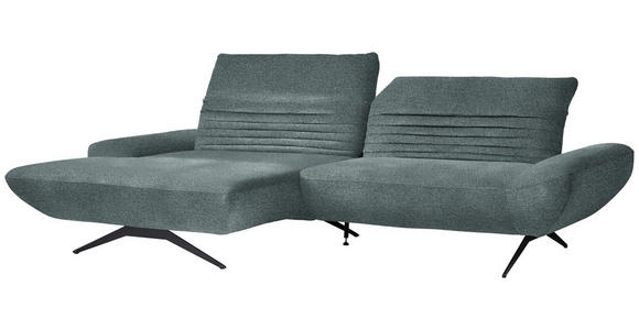 ECKSOFA  in Bouclé Graublau  170-195/280 cm  - Graublau/Schwarz, Design, Textil/Metall (170-195/280cm) - Dieter Knoll