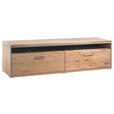 TV-ELEMENT 184/51/52 cm - Hellbraun/Edelstahlfarben, KONVENTIONELL, Glas/Holz (184/51/52cm) - Cantus