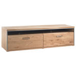 TV-ELEMENT 184/51/52 cm  - Hellbraun/Edelstahlfarben, KONVENTIONELL, Glas/Holz (184/51/52cm) - Cantus