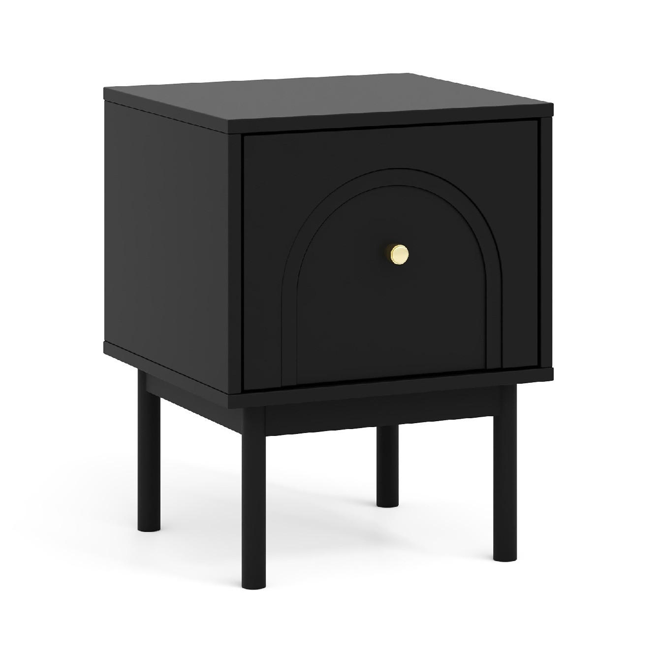 NACHTSCHRANK 41,5/53,5/39 cm  - Goldfarben/Schwarz, Design, Holzwerkstoff/Metall (41,5/53,5/39cm) - Xora