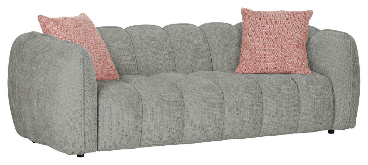BIG SOFFA i chenille mörkgrå  - mörkgrå/svart, Klassisk, textil/plast (217/74/100cm) - MID.YOU
