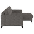 ECKSOFA in Flachgewebe, Leinenoptik Taupe  - Taupe/Schwarz, Design, Textil/Metall (242/170cm) - Xora