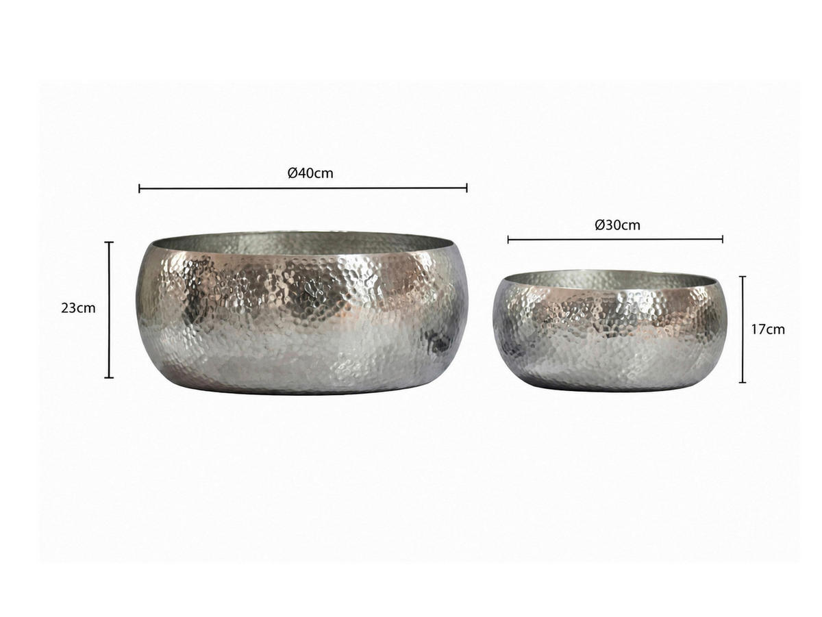 OBSTSCHALE  - Silberfarben, Design, Metall (30+40cm) - Livetastic