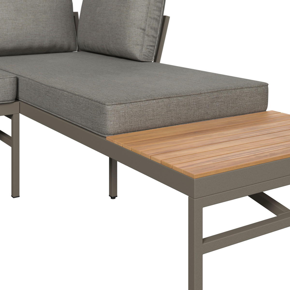 LOUNGEGARNITUR   57/35/57 cm  - Beige/Beigebraun, Modern, Holz/Textil (57/35/57cm) - Ambia Garden