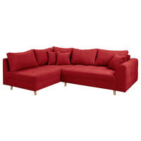ECKSOFA Ariella in Mikrofaser Rot Rückenkissen  161/231 cm  - Rot/Naturfarben, Design, Holz/Textil (161/231cm) - P & B