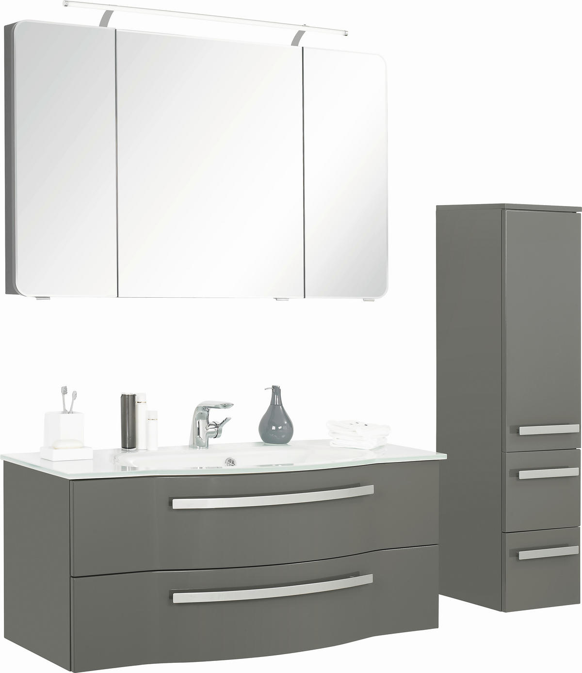 BADRUM 120 cm  - grå, Design, trämaterial/glas (120cm) - Sadena