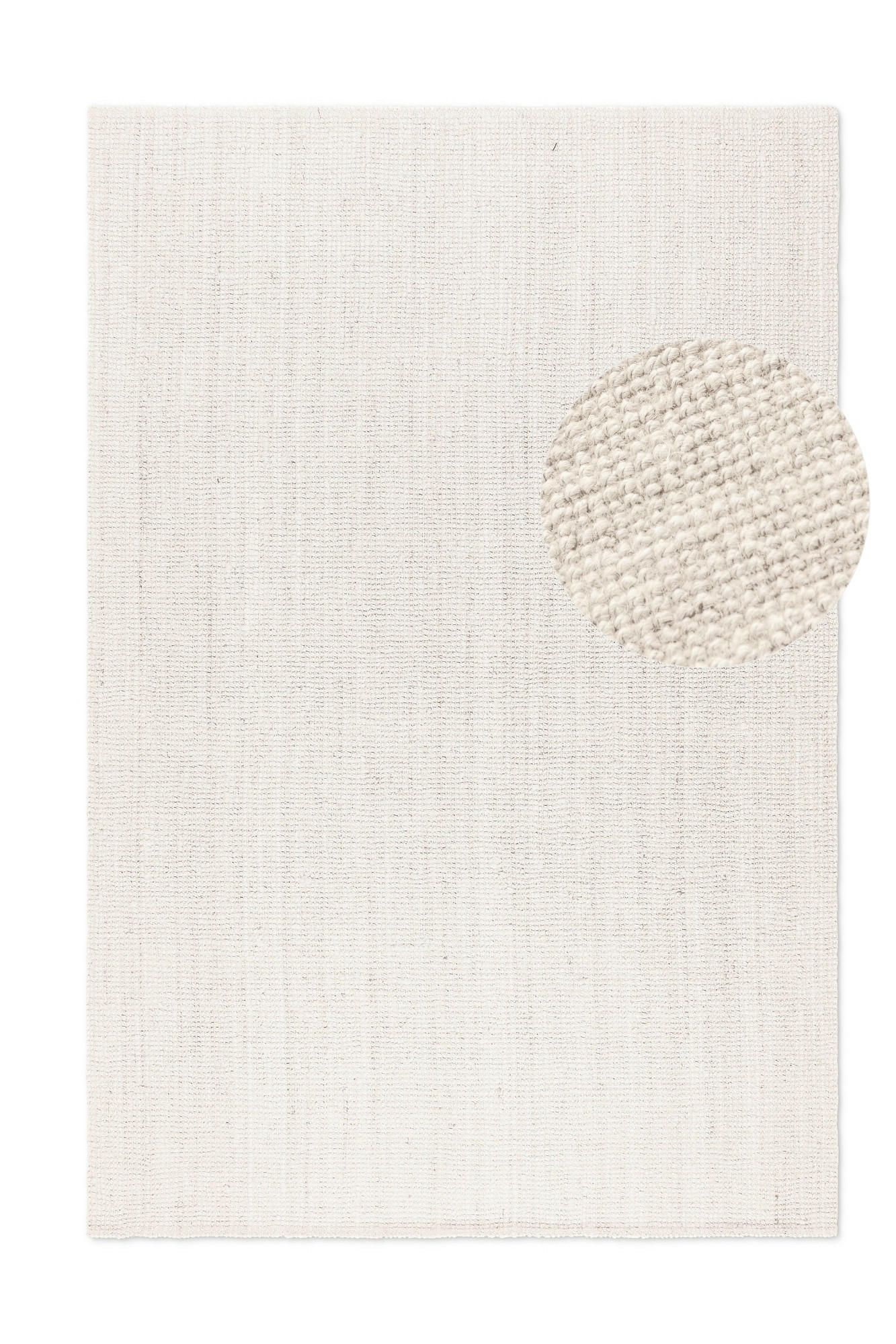 JUTETEPPICH 120/170 cm Bouclé Weiß rechteckig  - Weiß, KONVENTIONELL, Textil (120/170cm) - Hanse Home