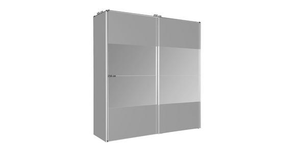 SCHWEBETÜRENSCHRANK in Graphitfarben - Alufarben/Graphitfarben, Design, Glas/Holzwerkstoff (200/216/68cm) - Hom`in