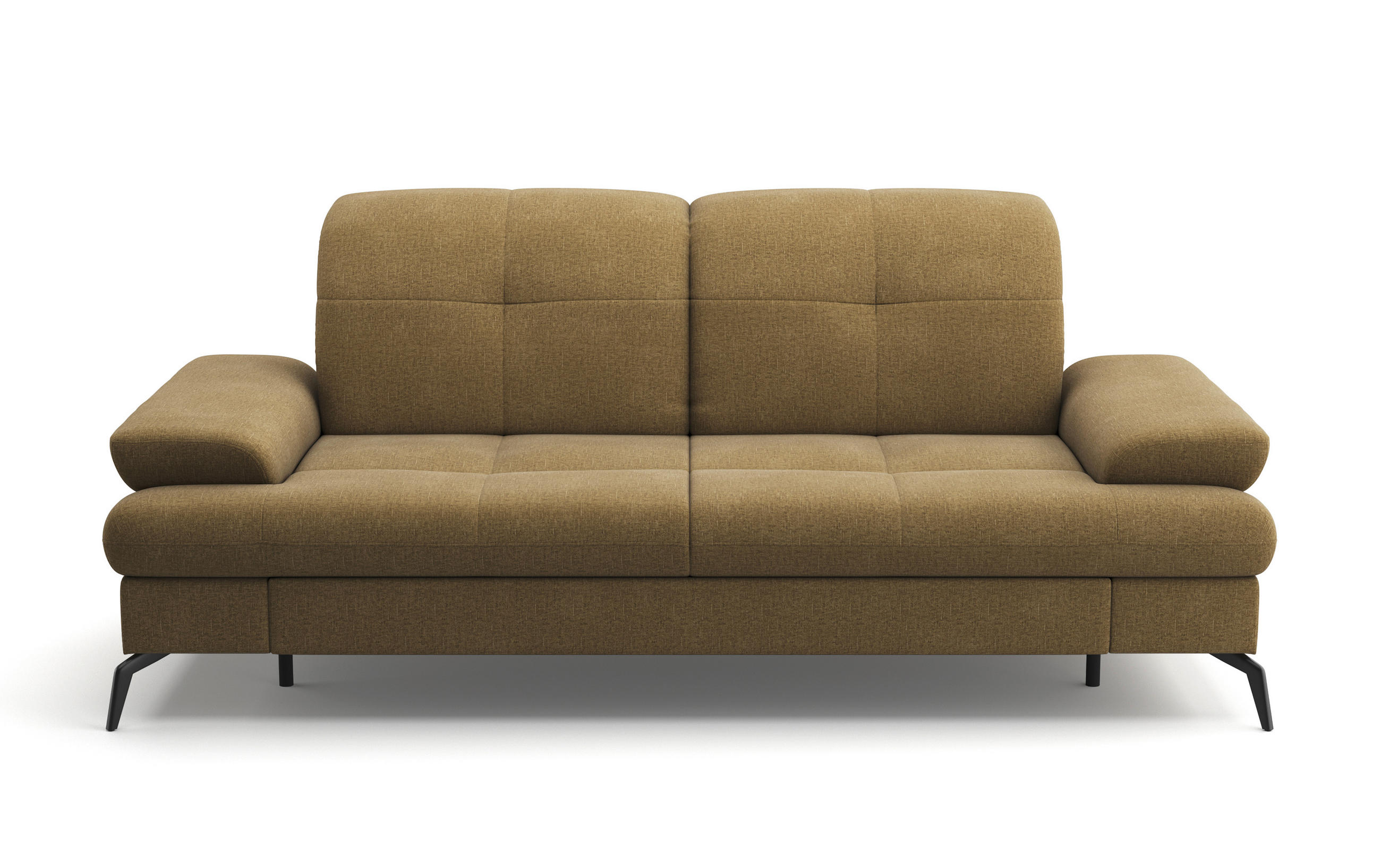 2,5-SITZER in Flachgewebe Olivgrün  - Schwarz/Olivgrün, KONVENTIONELL, Textil/Metall (202/90/122cm) - Sit & More