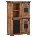 HIGHBOARD  in 95/145/45 cm  - Schwarz/Naturfarben, ROMANTIK / LANDHAUS, Holz/Metall (95/145/45cm) - Landscape