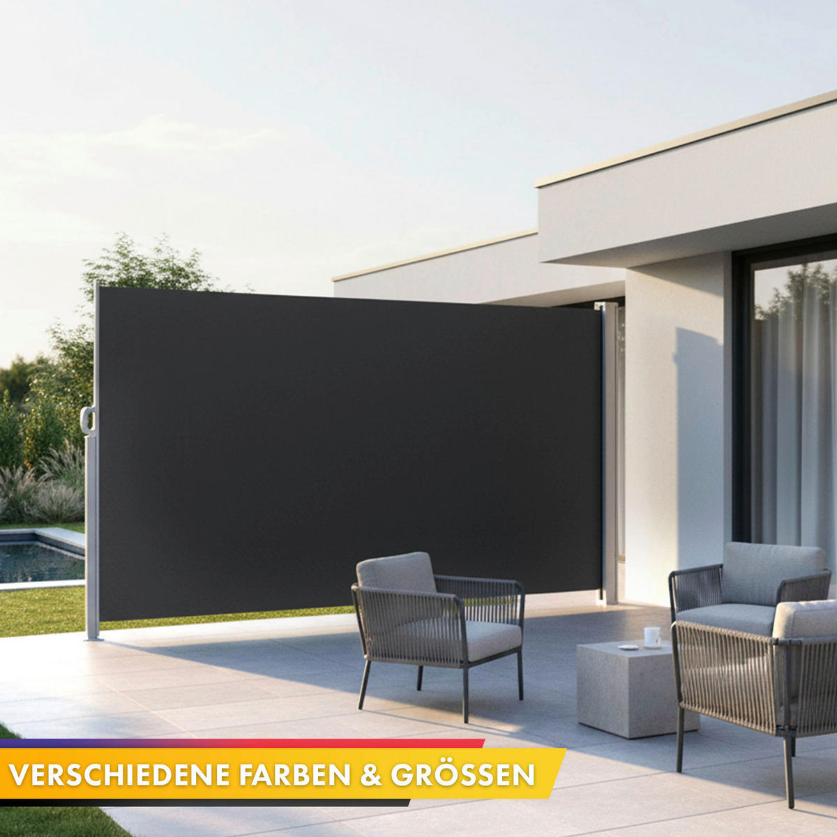 MARKISE - Anthrazit/Silberfarben, Basics, Kunststoff/Metall (400/200cm)