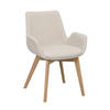 STOL MED ARMSTÖD     - beige/ekfärgad, Klassisk, trä/textil (59/81/59cm) - Rowico