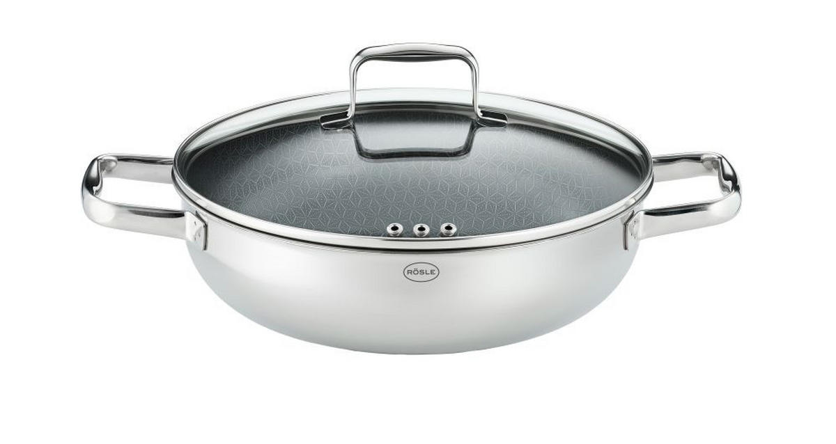 SERVIERPFANNE CHARM Keramikbeschichtung 28 cm  - Edelstahlfarben, Basics, Metall (28cm) - Rösle
