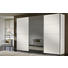 SCHWEBETÜRENSCHRANK in Weiß - Alufarben/Weiß, Design, Glas/Holzwerkstoff (300/216/68cm) - Hom`in SCHWEBETÜRENSCHRANK in Weiß - Alufarben/Weiß, Design, Glas/Holzwerkstoff (300/216/68cm) - Hom`in