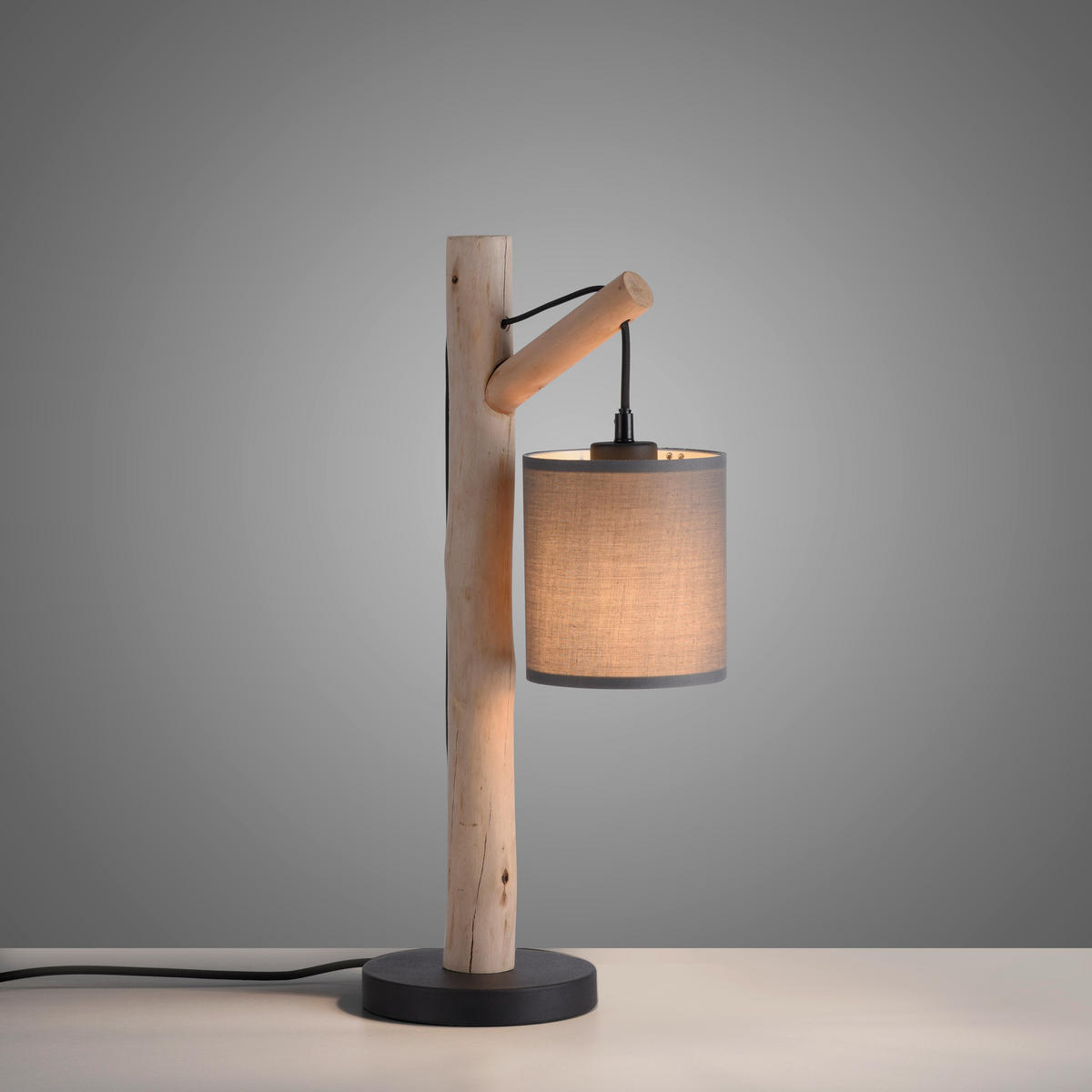 TISCHLEUCHTE 26,5/16/52,5 cm   - Taupe, Natur, Holz/Kunststoff (26,5/16/52,5cm)