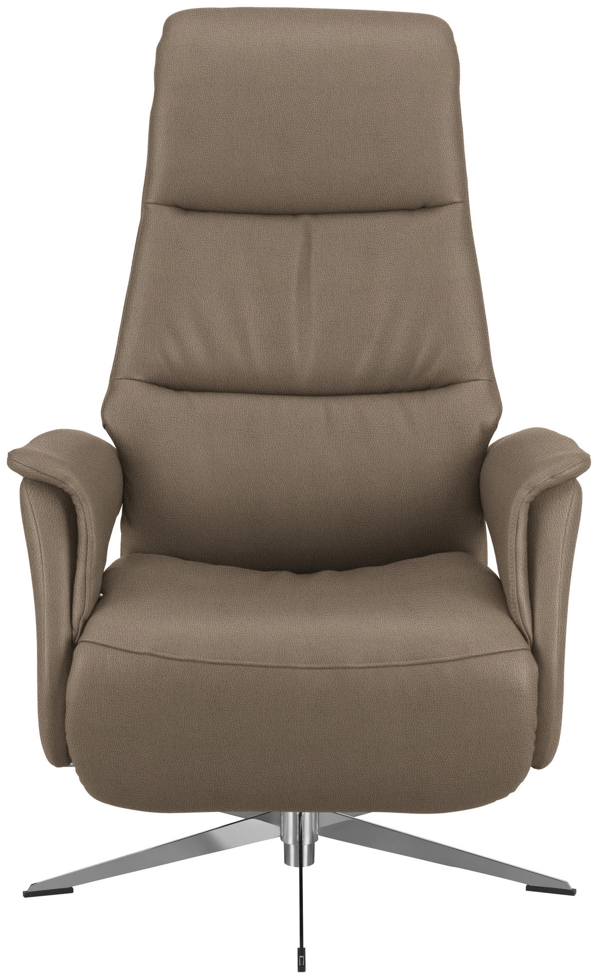 RELAXSESSEL in Leder Beige  - Chromfarben/Beige, Design, Leder/Metall (74/108/86cm) - Welnova