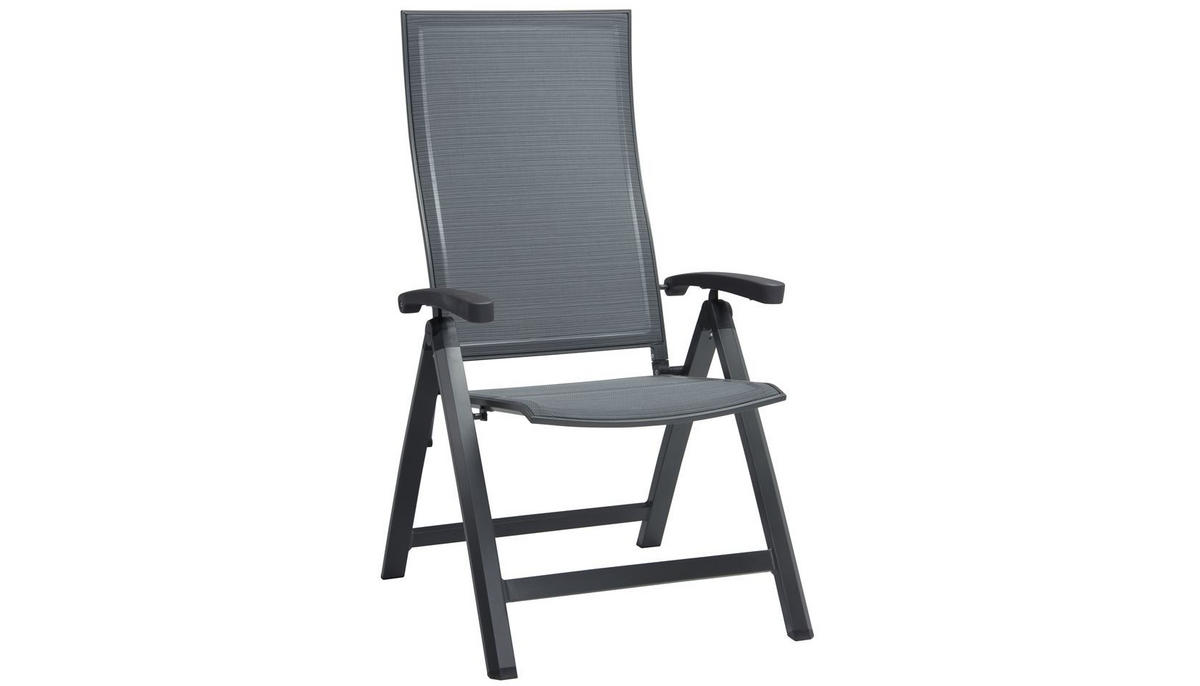 GARTENKLAPPSESSEL Aluminium Anthrazit, Dunkelgrau  - Dunkelgrau/Anthrazit, Basics, Textil/Metall (63/114,5/71cm) - Stern