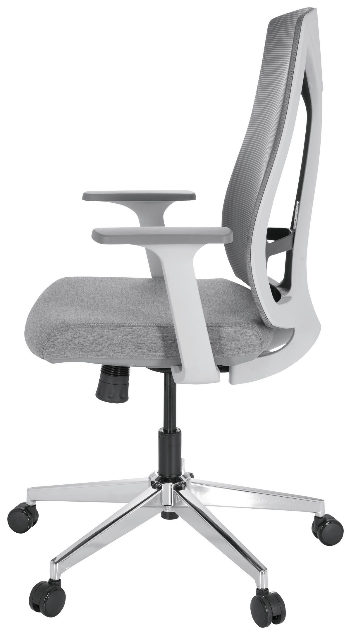 DREHSTUHL Netzbespannung, Flachgewebe Grau, Weiß  - Weiß/Grau, MODERN, Kunststoff/Textil (63/116/66cm) - MID.YOU