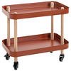 SERVIERWAGEN Buche massiv Naturfarben, Rot, Buchefarben  - Rot/Buchefarben, MODERN, Holz/Metall (50/30/47cm)