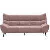 3-SITZER-SOFA in Mikrofaser Altrosa  - Schwarz/Altrosa, Design, Textil/Metall (222/106/99cm) - Xora