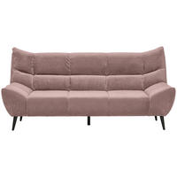3-SITZER-SOFA in Mikrofaser Altrosa  - Schwarz/Altrosa, Design, Textil/Metall (222/106/99cm) - Xora