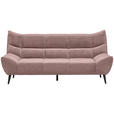 3-SITZER-SOFA in Mikrofaser Altrosa  - Schwarz/Altrosa, Design, Textil/Metall (224/106/101cm) - Xora