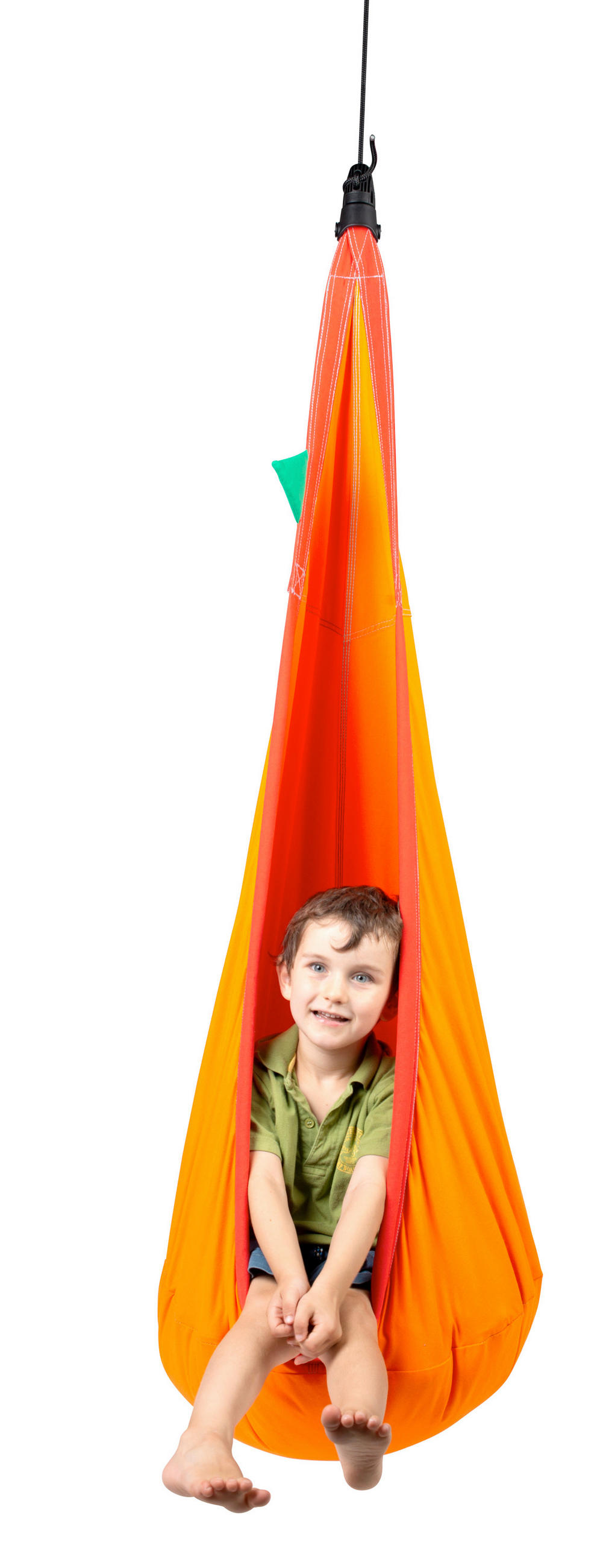 KINDERHÄNGENEST cotton 70/200-400/150 cm  - Dunkelorange/Orange, KONVENTIONELL, Textil (70/200-400/150cm) - La Siesta