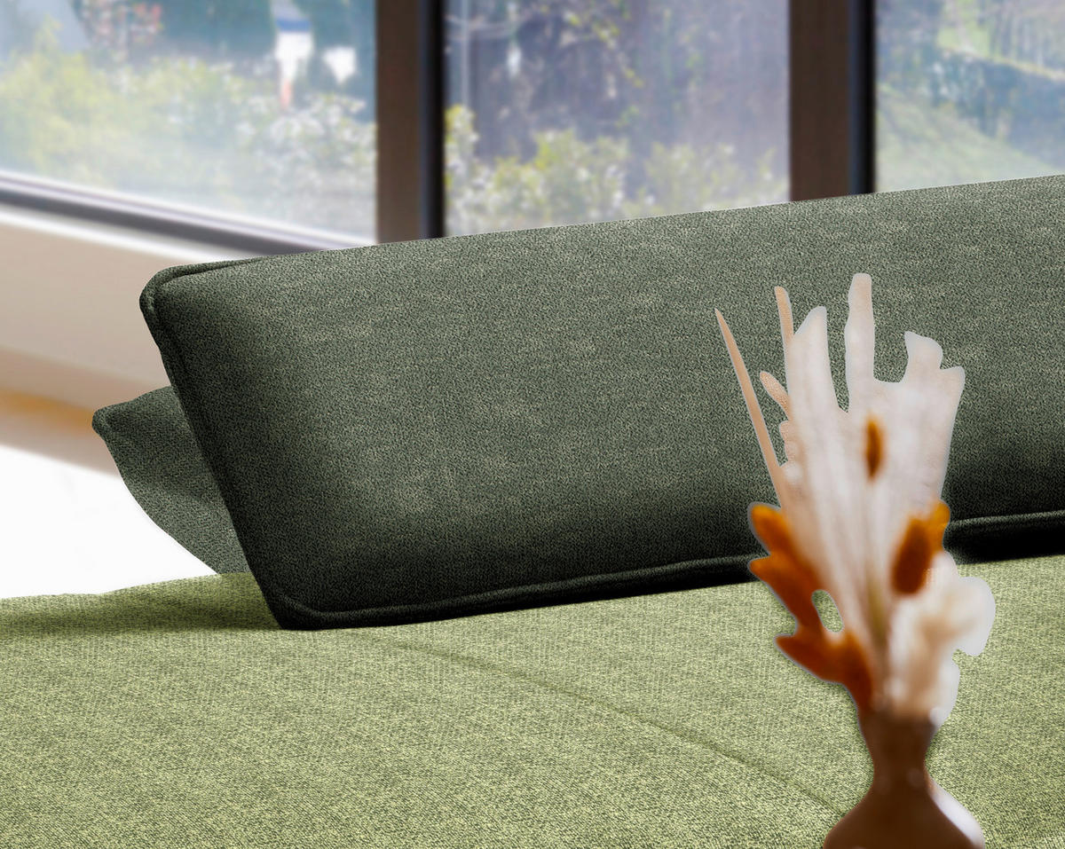 ECKSOFA in Flachgewebe Grün  - Schwarz/Grün, Design, Textil/Metall (191/301cm) - Moderano