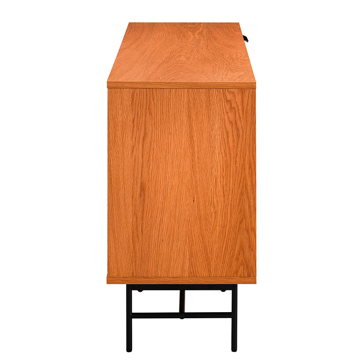 SIDEBOARD svart, ekfärgad  160/75/40 cm  - svart/ekfärgad, Lifestyle, metall/trämaterial (160/75/40cm)
