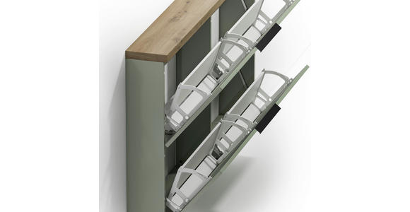 HÄNGESCHUHSCHRANK 140/82/19 cm - Eichefarben/Schwarz, Design, Holzwerkstoff/Metall (140/82/19cm) - Xora