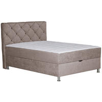 BOXBETT 120/200 cm  in Hellbraun  - Chromfarben/Hellbraun, Design, Kunststoff/Textil (120/200cm) - Boxxx