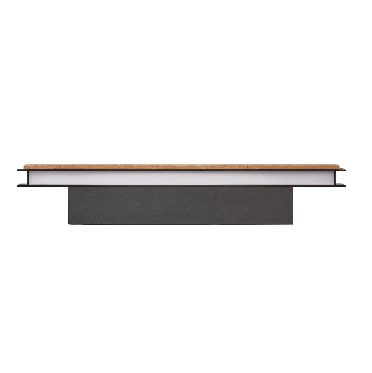 LED-WANDLEUCHTE Form 44/5,5/7,8 cm  - Eichefarben/Schwarz, Design, Holz/Metall (44/5,5/7,8cm) - Grossmann