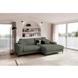 ECKSOFA  in Flachgewebe Grün  253/177 cm  - Schwarz/Grün, Design, Textil/Metall (253/177cm) - Dieter Knoll