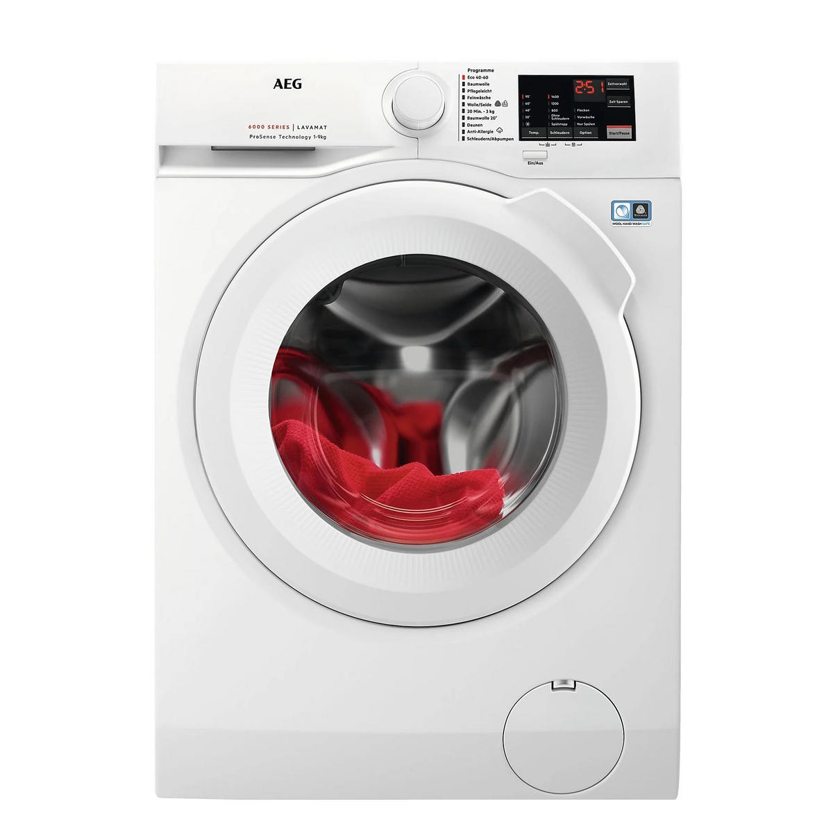 WASCHMASCHINE L6FBA51480   - Weiß, Basics, Kunststoff/Metall (60/85/60cm) - AEG