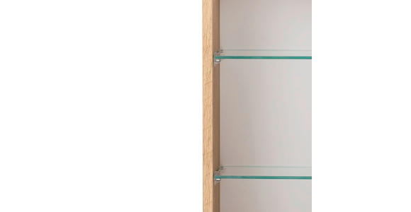 SPIEGELSCHRANK 120/64/20 cm - Eiche Wotan/Alufarben, Natur, Glas/Holzwerkstoff (120/64/20cm) - Xora