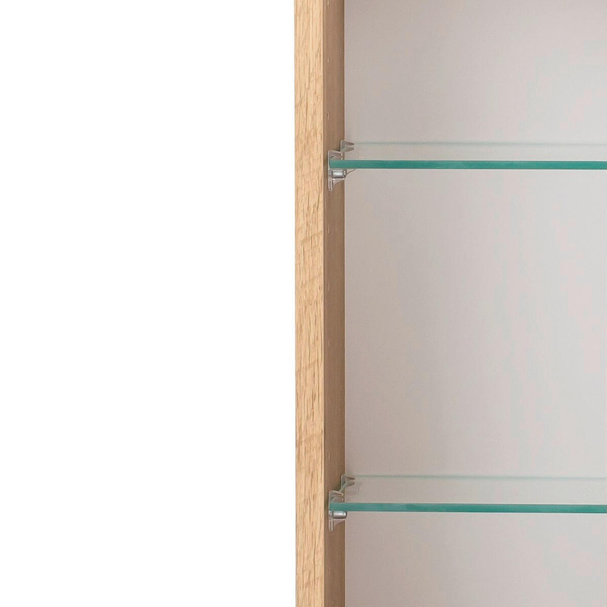 SPIEGELSCHRANK 100/64/20 cm  - Eiche Wotan/Alufarben, Natur, Glas/Holzwerkstoff (100/64/20cm) - Xora
