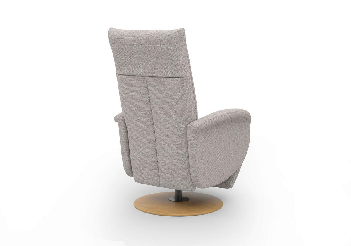 RELAXSESSEL GLENDALE E Chenille Kopfteilverstellung, Rücken echt    - Eichefarben/Silberfarben, KONVENTIONELL, Holzwerkstoff/Textil (75/112/82cm) - Sit & More