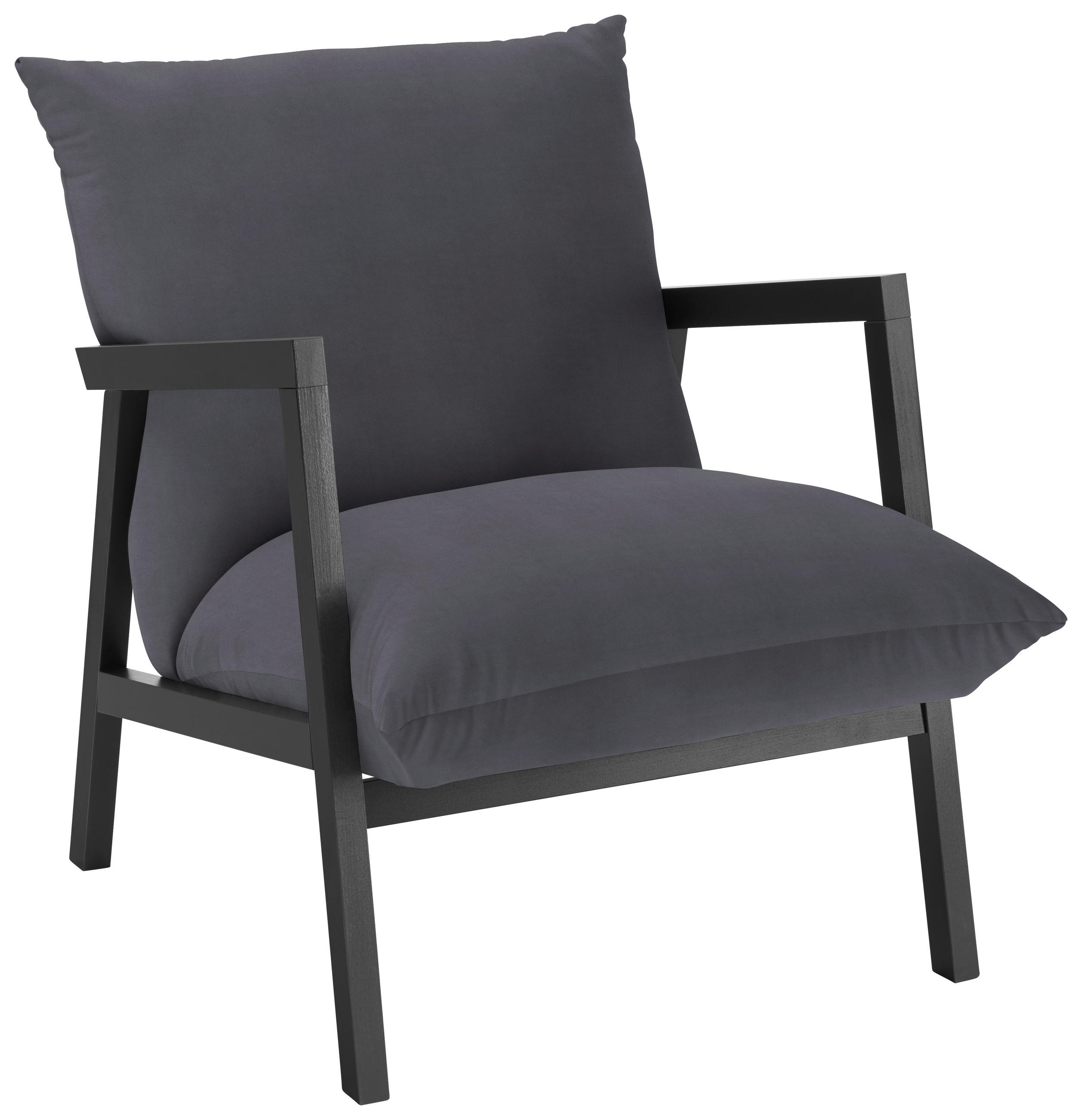 SESSEL in Mikrofaser Dunkelgrau  - Wengefarben/Dunkelgrau, Design, Holz/Textil (63/76/80cm) - Carryhome