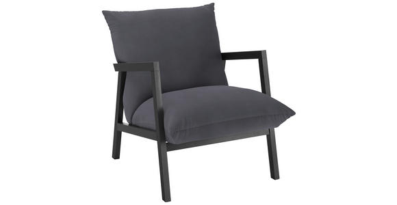 SESSEL Mikrofaser Dunkelgrau - Wengefarben/Dunkelgrau, Design, Holz/Textil (63/76/80cm) - Carryhome