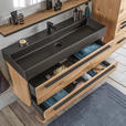 WASCHTISCHKOMBI 121 cm  - Alteiche/Schwarz, MODERN, Holz/Keramik (121cm) - Dieter Knoll
